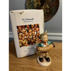 M.I. Hummel Goebel #185 "Accordian Boy" Final Issue 1994 With Box